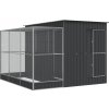 vidaXL Voliéra s nadstavcom strieborná 290x303x216 cm oceľ