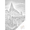 Vymalujsisam.sk Bodkovanie - Hrad Corvin, Rumunsko 3 Farba: Modrá, Veľkosť: 40x60cm, Rám: Na plastovej doske