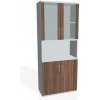 Hobis - Policová skriňa Strong, 80x192x40 cm, orech/sivá