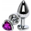 Kovový análny kolík Gemstone Heart S