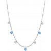 For Silver Strieborný choker náhrdelník s modrými a čírymi zirkónmi - Striebro 925