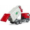 BRUDER Smetiarske Auto MAN TGS s bočným nakladaním a 2 košmi 03761