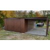 Plechová garáž 4×6 + prístrešok 3×6