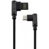 Kábel GoGEN USB/USB-C, 1m, obojstranný, opletený (USBAC100MM03) čierny