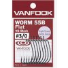 Vanfook Offesetové Worm 55B Flat NS Black veľ.3 5ks