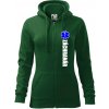 Nápis Záchranár + hviezda - Mikina dámska trendy zipper s kapucňou - XL ( Fľaškovozelená )