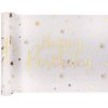 Stolová šerpa Happy Birthday - zlatá potlač hviezdy 30 cm x 5 m