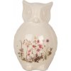 Clayre & Eef Keramická dekorácia sova s ​​lúčnymi kvetmi Flowers of Love M - 11*10*17 cm - Clayre & Eef