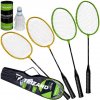 Badmintonová súprava – 4 rakety, 3 košíky a puzdro