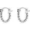 Náušnice Rosefield striebornej farby Twisted Hoops JETHS-J578
