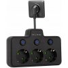 Predlžovací Kábel do zásuvky Blow 0,1 m 3 ks zásuviek čierny
