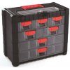 Plastový organizér závesný MULTICASE CARGO 400x200x326 mm - farba: čierna / červené úchyty (Kistenberg KMC401-S411)