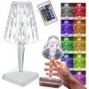 VERK GROUP Stolná lampa Led crystal rgb s diaľkovým ovládaním USB