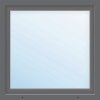 Plastové okno jednokrídlové ARON Basic biele/antracitové 550 x 600 mm DIN ľavé