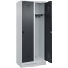 Šatňová skriňa C+P Cabo-Plus, 2 oddelenia, 800 x 500 x 1950 mm, čierno-sivá, s podstavcom