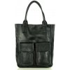 MARCO MAZZINI Kožená shopper taška Ravenna | čierna s131a