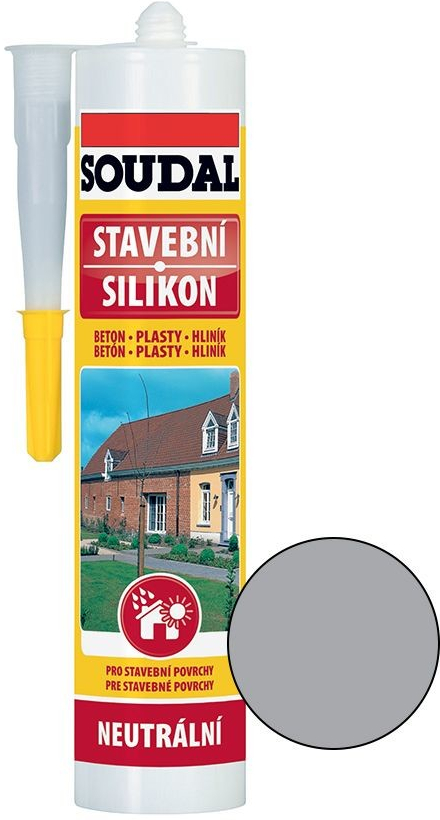 SOUDAL Silikón stavebný 300g sivý