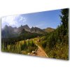 Sklenený obklad Do kuchyne Hala góry droga natura łąka 100x50 cm