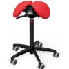 Sedlová stolička Salli SwingFit Farba čalúnenia: Koža - PQ červená #05011/PQ, Výška postavy: Nízka (S) - do 150 cm, Konštrukcia: čierna + štandard základňa 24 farieb