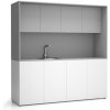 Kuchynka PLAN NIKA s drezom a batériou 1963 x 600 x 2000 mm sivá ľavé