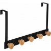 5five Simply Smart Držiak na uteráky Black Bamb, čierna/s drevenými prvkami