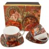 HOME ELEMENTS Porcelánová šálka a podšálka Mucha tmavá 2 x 250 ml