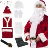 SPRINGOS Vianočný kostým Santa Claus 9-dielny vínový, veľ. dospelí