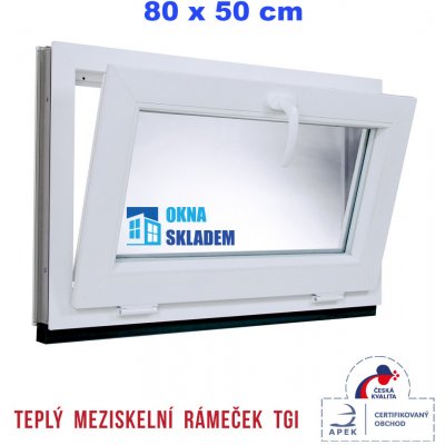 Trocal Plastové okno 80x50 cm biele sklopné