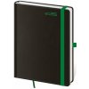 Diár 2026 denný A5 Black Green s pútkom