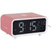 Digitálny stolový budík ružový s podsvietením a nabíjaním CHUNKY LED