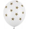 PartyDeco balonek so zlatými hviezdami