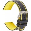 eses Silikónový remienok dvojfarebný prúžok - Čierno žltý, 22 mm