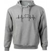 Srdce EKG - Oversized mikina pánska Moon - kratšia + širšia - 2XL ( Tmavosivý melír )