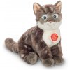 Teddy Hermann Plyšová mačka sivá pruhovaná, 24cm