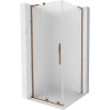 MEXEN/S - Velar L sprchovací kút, posuvné dvere 120 x 120, dekor, ružové zlato 871-120-120-33-60