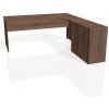 Hobis Pracovný stôl Gate, ergo, ľavý, 180x75,5x200 cm, orech/orech