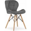 Zamatová jedálenská stolička Matias tmavo sivá
