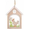 Domček so sliepočkou na zavesenie 14 cm