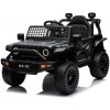 Mamido Mamido Elektrické autíčko OFFROAD čierne 12V Vysoký podvozok, široké sedadlo, Odpružené nápravy, 2,4 GHz Diaľkové ovládanie LED svetlá