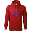 Yoga - lotus modrý (Moňas) - Mikina pánska Cape s kapucňou - 4XL ( Červená )