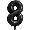PartyDeco Fóliový balón číslo 8, 86cm čierny