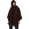 Fashionweek Exkluzívne teplé dámske pončo s umelou kožušinou KARR017 Farba: Hnedý, Veľkosť: Universal