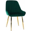 Tempo Kondela Jedálenská stolička, smaragdová/gold chróm-zlatý, PERLIA