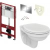 TECE set 1- Inštalačný modul s nádržkou UNI pre WC + tlačidlo chróm + úchyt + zvuková izolácia + závesné WC + WC sedátko