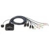 ATEN 2-portový DisplayPort KVM s káblovým prepínačom, zvuk