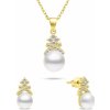 Brilio Silver Set pozlátených šperkov s pravými perlami SET238Y