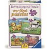 RAVENSBURGER Moje prvé puzzle Zvieracie rodinky na farme 4v1 (2,4,6,8 dielikov)