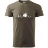 EKG bubeník - Klasické pánske tričko vyššej gramáže - XL ( Army )