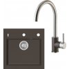 Alveus SET A284 Chocolate 03 SETA284 - Drez Granitový Formic 20 - 520x510mm, vanička 440x350x200mm + bateria Elza