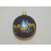 ONREX Vianočná ozdoba sklenená guľa modrá dedina pr. 8 cm
